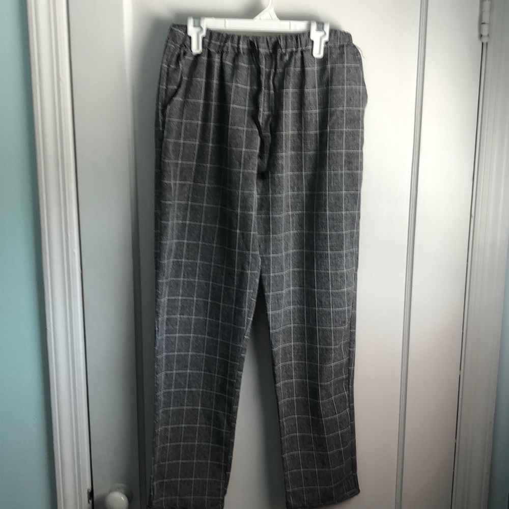 Grey drawstring work pants